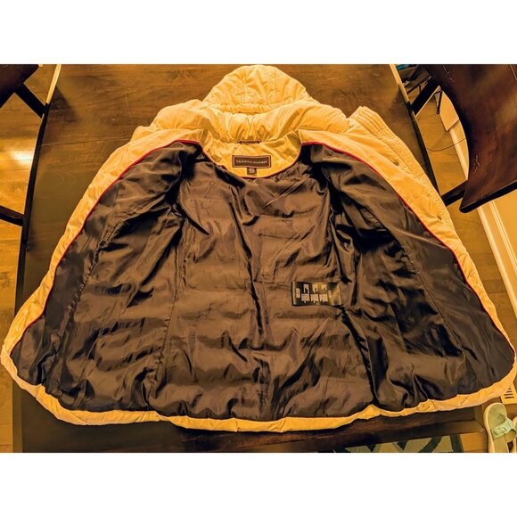 Tommy Hilfiger Womens Quilted Puffer Jacket With Hood Size S White Nylon Blend - Picture 7 of 16